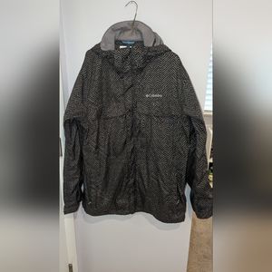 Columbia Interchange Omnitech Jacket Hooded Zebra Windbreaker